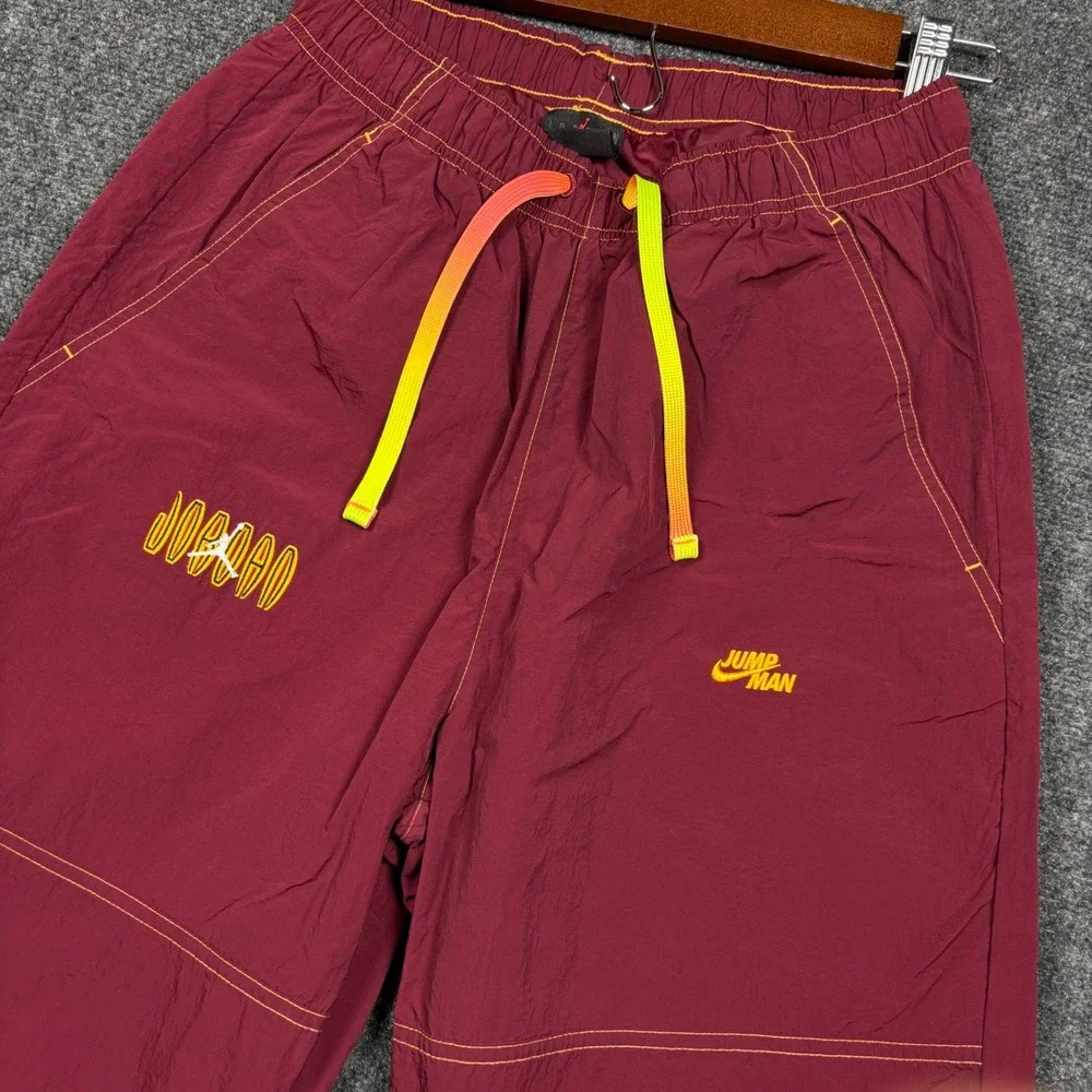 Jordan Jumpman Nylon Pants Mens Small Burgundy Drawstring Adjustable DV1613-680